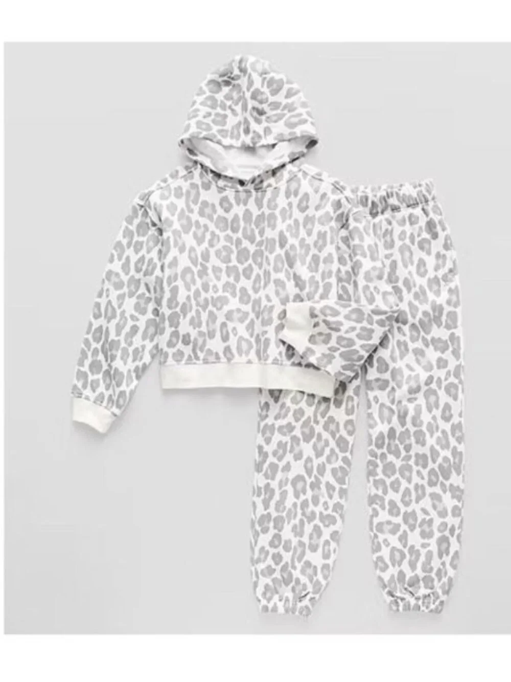 Xersion Size XXS (4-5) Girls Snow Leopard Fleece Sport Hoodie And Pants. New